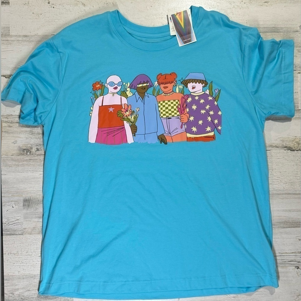 Pride short sleeve Tshirt color aqua blue